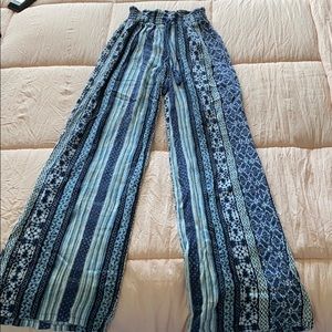 colorful blue flare pants size XS